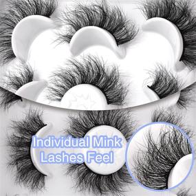 img 3 attached to 🌸 Ruarie Fluffy Natural 8D Wispy False Eyelashes Pack - Volume Soft Fake Lashes Multipack with 5 Pairs of Mink Lashes