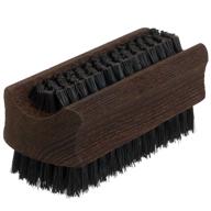 redecker natural pig bristle nail brush with oiled thermowood handle - premium quality for effective cleaning and grooming, 3-3/4-inches, black logo