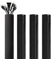 🔌 migeec cable management sleeve 4-pack: organize your cables & hide wires for tv/computer/home entertainment - 20 inch (black) logo