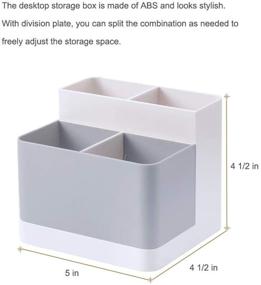 img 1 attached to 🗄️ Versatile Desktop Storage Organizer: Organize Your Desk, Office Supplies, and Vanity Table with Poeland Pencil Card Holder Box Container