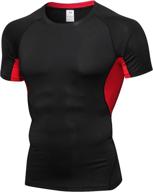 🏳️ queerier men's compression shirts: cool dry short sleeve workout t-shirt for baselayer sport - 1 pack logo