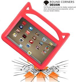 img 3 attached to Kids Shock Proof Protective Cover Case for 7-Inch Tablet (9th Gen 2019 / 7th Gen 2017), Riaour (Red)