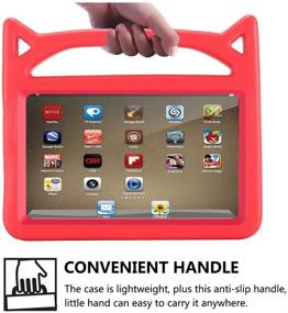 img 2 attached to Kids Shock Proof Protective Cover Case for 7-Inch Tablet (9th Gen 2019 / 7th Gen 2017), Riaour (Red)