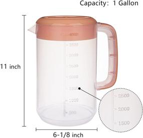 img 3 attached to Large 1 Gallon/4L Jucoan Plastic Straining Pitcher - Clear Water Carafe Jug with 2 Strainers, Handles, Measurements - BPA Free - Ideal for Ice Tea and Lemonade Mixing, Juice Dispenser