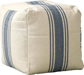 img 3 attached to 🎨 Cream Blue Striped Pouf by Creative Co-Op: An SEO-optimized Enhancer