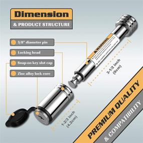 img 3 attached to 🔒 Herlich 5/8-inch Trailer Hitch Lock Pin: Secure Your 2 & 2-1/2 Inch Receivers with Anti-Theft Protection & 6 O-Rings