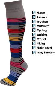 img 2 attached to 🧦 6 Pair Dr Shams Multicolored Compression Socks 9-11: Enhance Comfort & Support with 15-20mmHg Strength