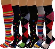 🧦 6 pair dr shams multicolored compression socks 9-11: enhance comfort & support with 15-20mmhg strength логотип