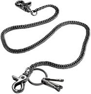 lightweight super thin cut link wallet chain swivel trigger snap biker punk key chain (gun-metal) logo