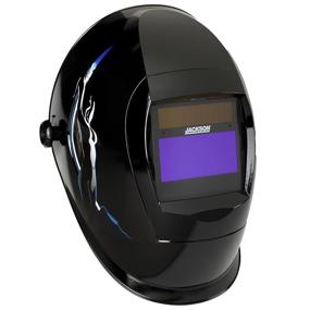 img 4 attached to Jackson Safety Lightweight SmarTIGer Variable Auto Darkening Filter Welding Helmet: Balder Technology, Torch Dancer Design, Black - Universal Size [46139]