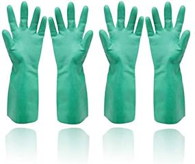 img 4 attached to 🧤 2 Pairs of Reusable Dishwashing Gloves for Kitchen Cleaning