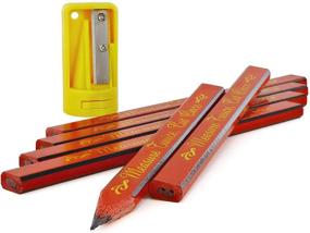 img 4 attached to 📐 Ram Pro Flat Wood Carpenter Pencil & Sharpener Set: Premium Woodwork Pencil Sharpening Tool - Narrow Shaver Cutter - Blue, Yellow, and Red Colors - 3 Per Pack