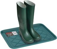 👞 teal stalwart 75-st6106 weather boot tray - small water resistant plastic utility shoe mat for indoor and outdoor use in all seasons logo