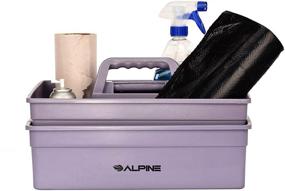 img 1 attached to High-Quality Commercial Plastic Cleaning Caddy with Handle - Ideal for Bathroom Floors & Windows - 3-Compartment Organizer by Alpine Industries (Large Size)