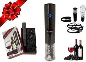 img 4 attached to 🍷 BIYADI Electric Wine Opener Set: Rechargeable Corkscrew Opener with Wine Accessories - Perfect Wine Lover Gift Set