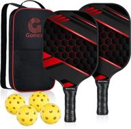 🏓 gonex graphite pickleball paddles set of 2 - pickleball racket & ball sets with portable carry bag (includes 4 balls) логотип