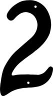 🔢 hillman 841620 4-inch nail-on black die cast aluminum house number #2 логотип