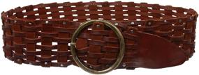 img 2 attached to Womens Perforated Braided Vintage Leather Women's Accessories