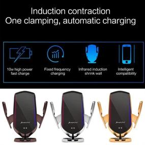 img 3 attached to 📱 10W Qi Wireless Car Charger with Auto-Clamp Air Vent Mount - Smart Sensor Universal Phone Holder for iPhone 11/8/8P/X/XS/XR, Samsung S10/S9/S8/Note10/Note9 and All Phones - Fast Charging Supported