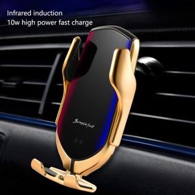 img 2 attached to 📱 10W Qi Wireless Car Charger with Auto-Clamp Air Vent Mount - Smart Sensor Universal Phone Holder for iPhone 11/8/8P/X/XS/XR, Samsung S10/S9/S8/Note10/Note9 and All Phones - Fast Charging Supported