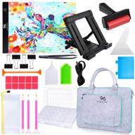 🎨 31-piece a4 led light pad kit for diamond painting with hand held bag, roller, stand holder, embroidery box, and tools logo