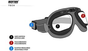 img 1 attached to 🏍️ Бертони Италия Винтажные мотоциклетные очки: Хромированная стальная оправа, антизапотевающие и антиударные линзы - Коричневый AF193CRB