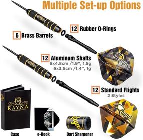 img 3 attached to 🎯 Premium Steel Tip Darts Set with Gift Accessories Case - Adjustable Length & Exceptional Quality - 6 Brass Barrels 20g, 12 Aluminum Shafts, 12 Flights, Dart Sharpener Included