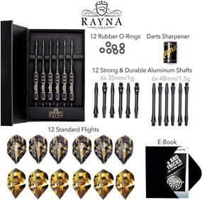 img 1 attached to 🎯 Premium Steel Tip Darts Set with Gift Accessories Case - Adjustable Length & Exceptional Quality - 6 Brass Barrels 20g, 12 Aluminum Shafts, 12 Flights, Dart Sharpener Included