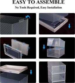 img 1 attached to Bengenta 12-Pack Shoe Storage Boxes: Clear Plastic Stackable Shoe Organizer Bins with Front Opening - White