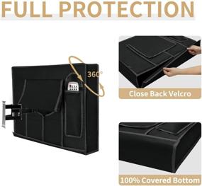 img 2 attached to 📺 Waterproof Outdoor TV Cover - 24 inches, Fully Covered TV Protector for Most TV Mounts, Weatherproof, Easy-Going with Free Cleaning Cloth - Black