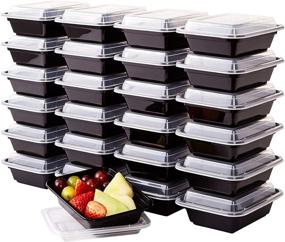 img 4 attached to 🍱 25ct Pro Grade, BPA Free Plastic Containers with Lids - 12oz, Leakproof, Microwavable Portion Container for To-Go Orders, Food Prep, and Storage. Reusable Bento Boxes for Restaurant, Cafe, and Catering