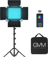 rgb led video light kit - gvm 800d with app control for better photography lighting. 1 pack with 8 scene lights, 3200-5600k cri 97 led panel light for youtube studio, video shoots, and portraits logo