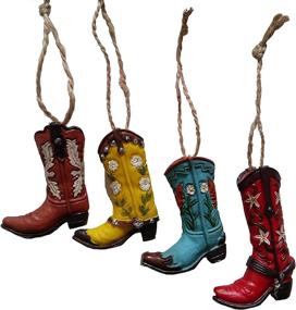 img 1 attached to 🤠 S Star Resin Cowboy Boot Ornaments - Add Western Charm to your Christmas Décor!