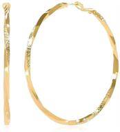 👸 stylish large hoop earrings: 14k gold-plated 925 sterling silver cylindrical light gold hoop set for ladies and girls logo