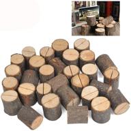 🌲 wowoss rustic wood карманы для местных карточек - 30 шт. круглые держатели номеров столов с деталями коры для свадебной вечеринки. логотип