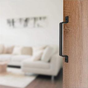 img 1 attached to 🚪 Enhance Your Space with JHOUSELIFESTYLE Barn Door Handle in Stylish Black Finish