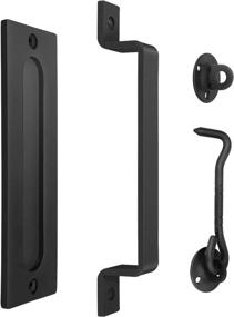 img 4 attached to 🚪 Enhance Your Space with JHOUSELIFESTYLE Barn Door Handle in Stylish Black Finish