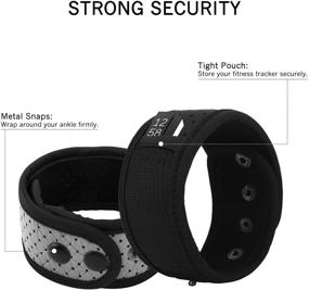 img 2 attached to 🌑 MoKo Sweatproof Ankle Strap: Adjustable Fitbit Tracker Band [2-Pack] with Mesh Pouch - Black + Gray