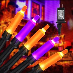 img 4 attached to 🎃 Lyhope Orange & Purple Halloween Lights, 66ft 200 LED 8 Modes Low Voltage Mini Halloween String Lights, with Timer - Connectable Halloween Lights for Home, Graveyard, Carnival, Outdoor, Indoor Decor