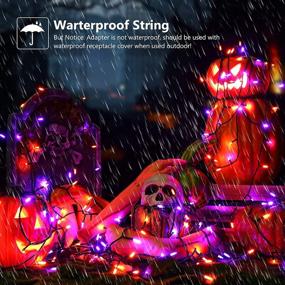 img 1 attached to 🎃 Lyhope Orange & Purple Halloween Lights, 66ft 200 LED 8 Modes Low Voltage Mini Halloween String Lights, with Timer - Connectable Halloween Lights for Home, Graveyard, Carnival, Outdoor, Indoor Decor
