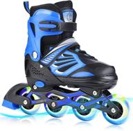 🛼 tyloovi blue adjustable inline skates for boys, girls, and women - illuminated wheels for outdoor & indoor activities. high-performance roller blades for kids, youth, and adults логотип