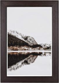 img 4 attached to 🖼️ Rustic Brown Woodgrain 11x17 Picture Frame by Metrekey - Ideal for 17x11 Poster Frames, Photo Art Prints, Wall Hanging Decor - Includes Plexiglass Cover