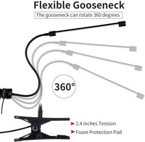 img 1 attached to 📚 Clip-on Bedside Reading Light with Adaptor - Adjustable 3-Color Temperature and 10-Step Brightness Settings for Reading Books, Bed Headboard, Computers