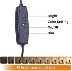 img 2 attached to 📚 Clip-on Bedside Reading Light with Adaptor - Adjustable 3-Color Temperature and 10-Step Brightness Settings for Reading Books, Bed Headboard, Computers