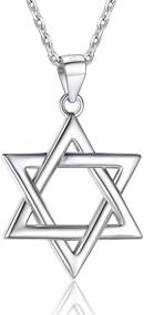 img 4 attached to Stainless Steel/18K Gold Plated Star of David Necklace with Chain - 22 Inch Jewish Jewelry for Men and Women, Megan Star Pendant Israel Necklaces