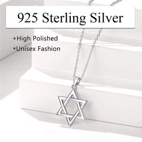 img 1 attached to Stainless Steel/18K Gold Plated Star of David Necklace with Chain - 22 Inch Jewish Jewelry for Men and Women, Megan Star Pendant Israel Necklaces