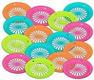 pack of 12 durable 10.5-inch reusable plastic plate holders in vibrant colors logo