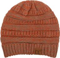 c.c fashionable cozy chunky cable knit winter beanie hat logo