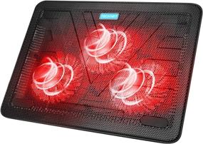 img 4 attached to 💻 TECKNET Laptop Cooling Pad: Slim & Portable USB Powered Cooler with LED Fans for 12-17 Inch Notebooks (Red)