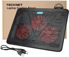 img 1 attached to 💻 TECKNET Laptop Cooling Pad: Slim & Portable USB Powered Cooler with LED Fans for 12-17 Inch Notebooks (Red)